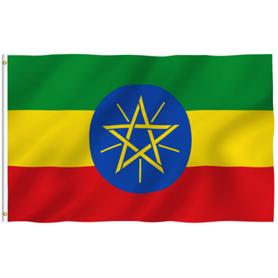 Drapeau de maison en polyester Éthiopie 36 x 60 po