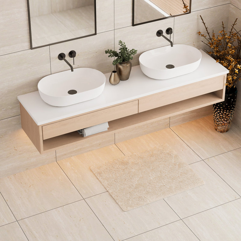 Fusione Travertino 23-1/2 in. x 23-1/2 in. Porcelain Floor and Wall Tile