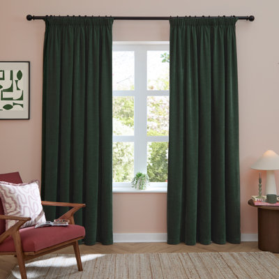 Soft Chenille Blackout Curtain Panel Pair