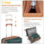 Ensembles de valises 4 pièces (14/20/24/28), valise légère extensible avec 4 roues pivotantes doubles à 360 degrés pour matériaux de transport