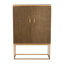 Armoire moderne moderne en bois Glam, H 55 po, doré, rectangulaire - 37 po x 16 po x 55 po