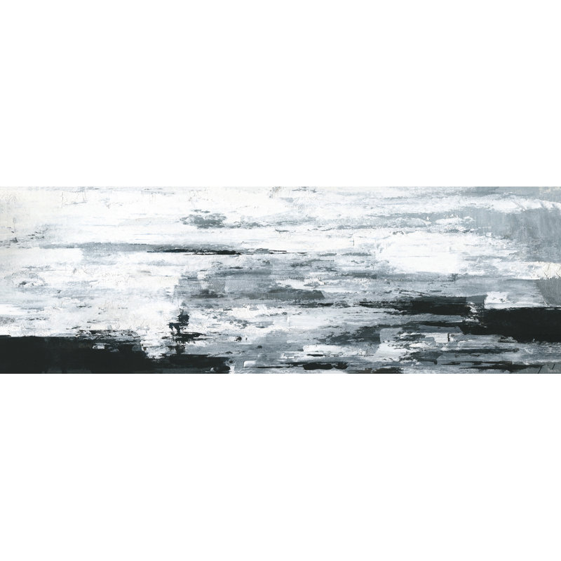 «Black and White Smudges IV», reproduction sur toile tendue, H 20 po x l 60 po x P 1,5 po