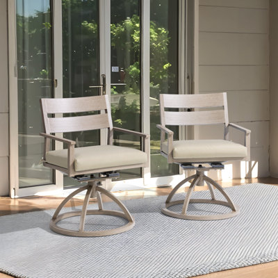 Outdoor Swivel & Rocking Dining Chairs With Sunbrella Cushion by Red Barrel Studio