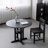 Black Round Solid Wood Dining table-1309488567