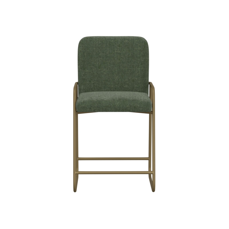 Chaise Suze, dossier arqué, Polyester vert olive, Tabouret de bar (hauteur de siège 30 po)