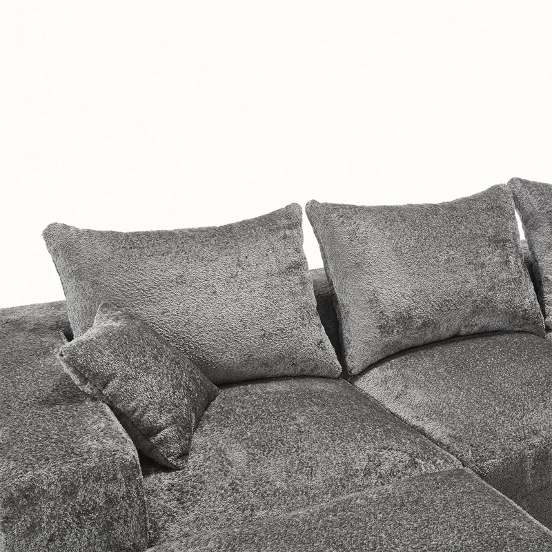 Canapé modulaire l 108,27 po Boucle, Boucle gris