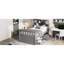 Lit simple avec bibliothèque et tiroirs de rangement - gris. Options de plateforme faciles à assembler. Matériaux. Ajout de rangement. Simple-1520979417