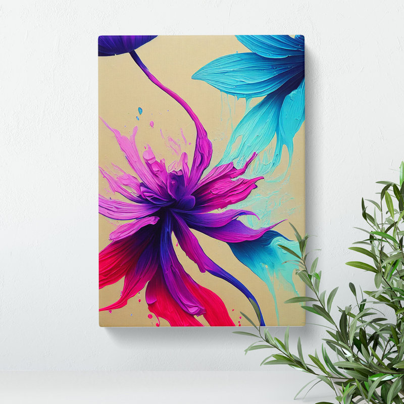 A Painted Flower Abstract - Wrapped Canvas, 50cm H x 35cm W x 3cm D