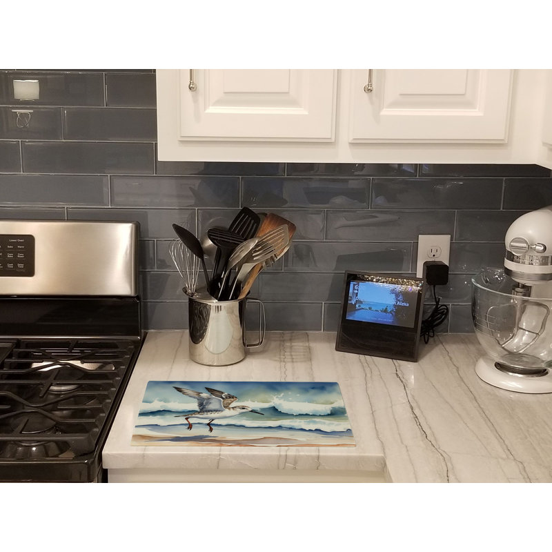 Sanderling Racing the Tide Glass Cutting Board