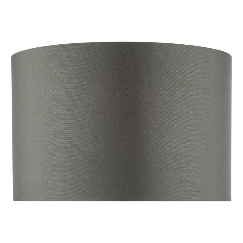 24cm H Faux Silk Drum Lamp Shade ( Screw On ) in Grey