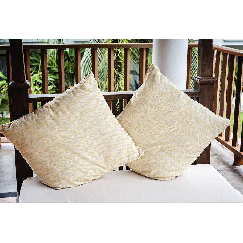 Housse de coussin carrée Rolling Waves, H 18 po x l 18 po, Jaune