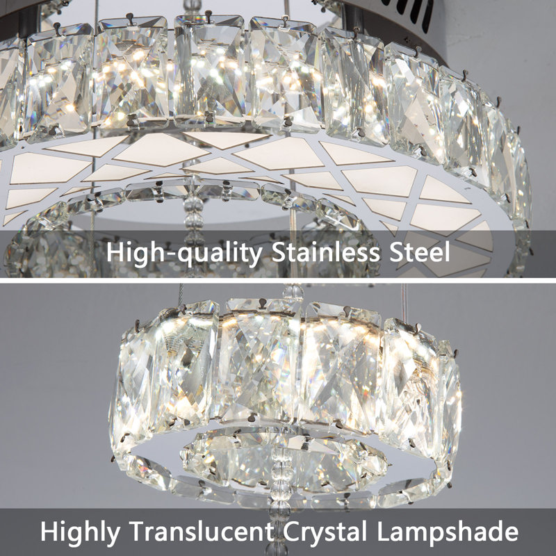 Lustre en cristal Glam, Argent argent