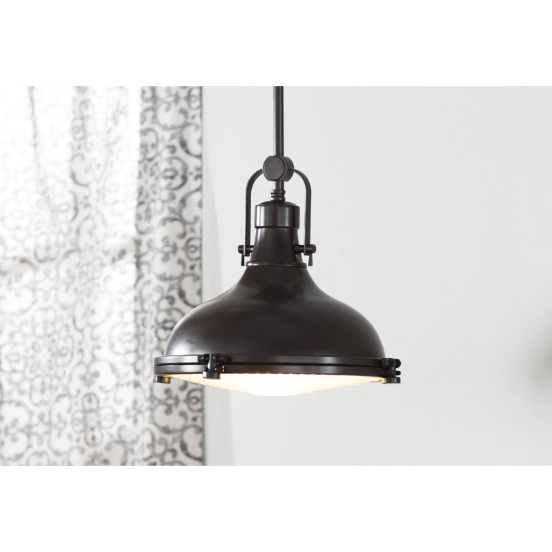 1 - Light Single Pendant, 13.25" H x 16" W x 16" D, Oil Rubbed Bronze