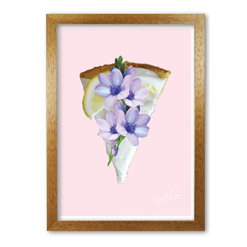 Lemon Tart Floral Food Porn - Painting, Honey Oak Frame, 42 cm H x 30 cm W x 5 cm D