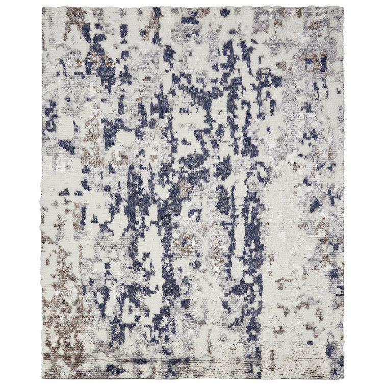 Wool Area Rug in Gray/Blue