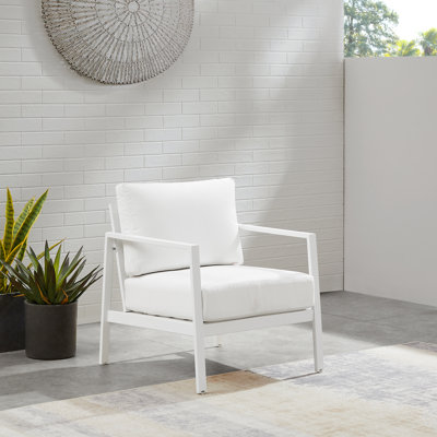 Chaise d'extérieur en aluminium Armando avec coussins Sunbrella