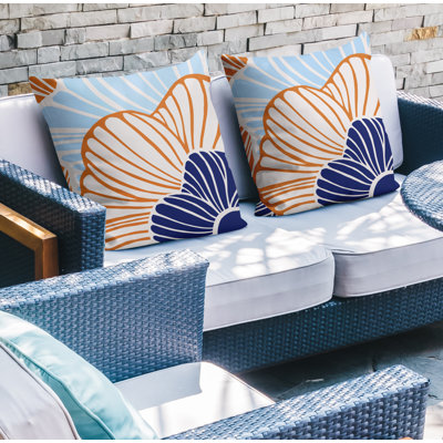 Floral Outdoor Reversible Throw Pillow