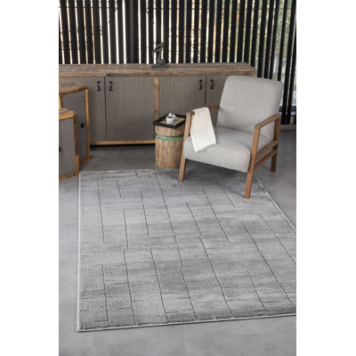 Leonetti Collection Transitional Abstract Grey Area Rug