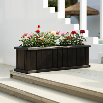 Barros Outdoor Wood Planter Box New house beauty and hope Raised Garden Bed