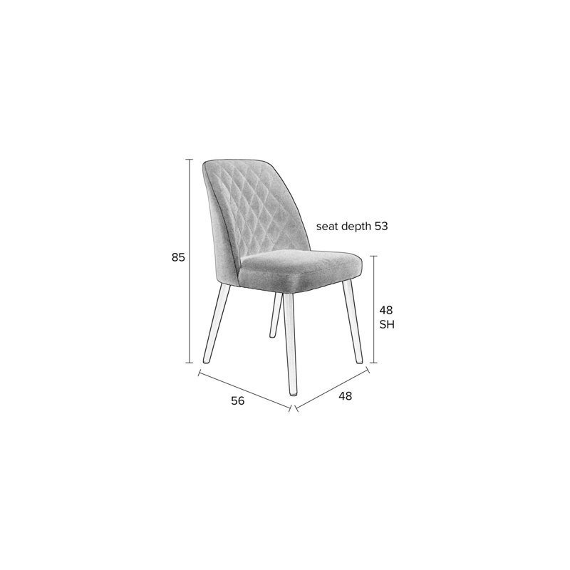 Conway Upholstered Dining Chair, Dark Gray