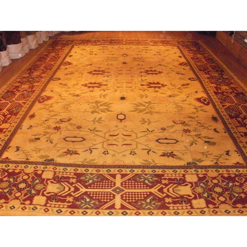 Tapis ivoire / rouille en laine noué à la main Sultanabad Pak Sumac