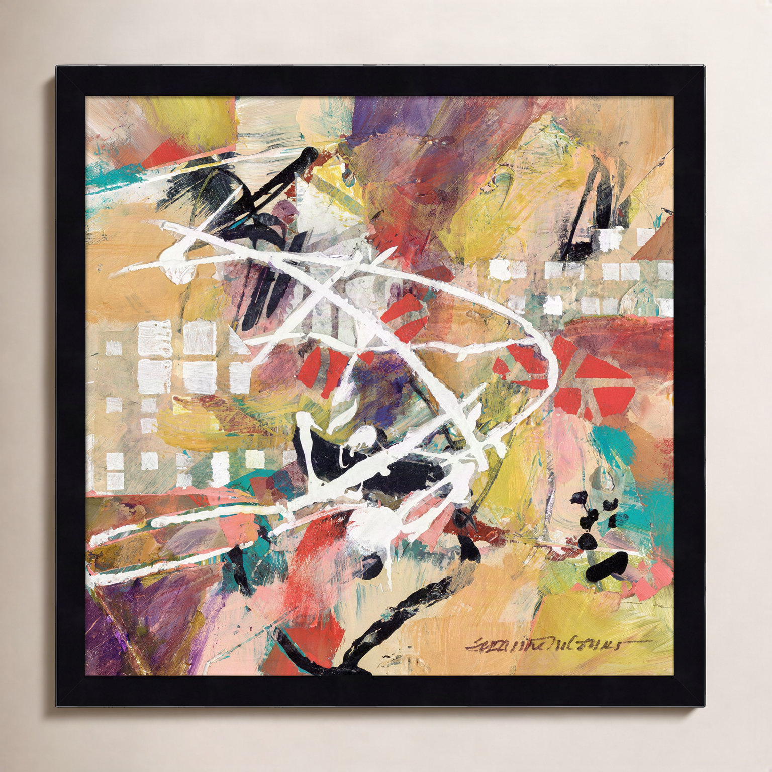 Sutter "Boogie" Print by Suzanne McCourt, 17" H x 17" W, Black