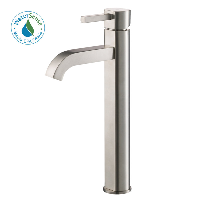 Robinet de salle de bain à un trou Ramus, Nickel satiné