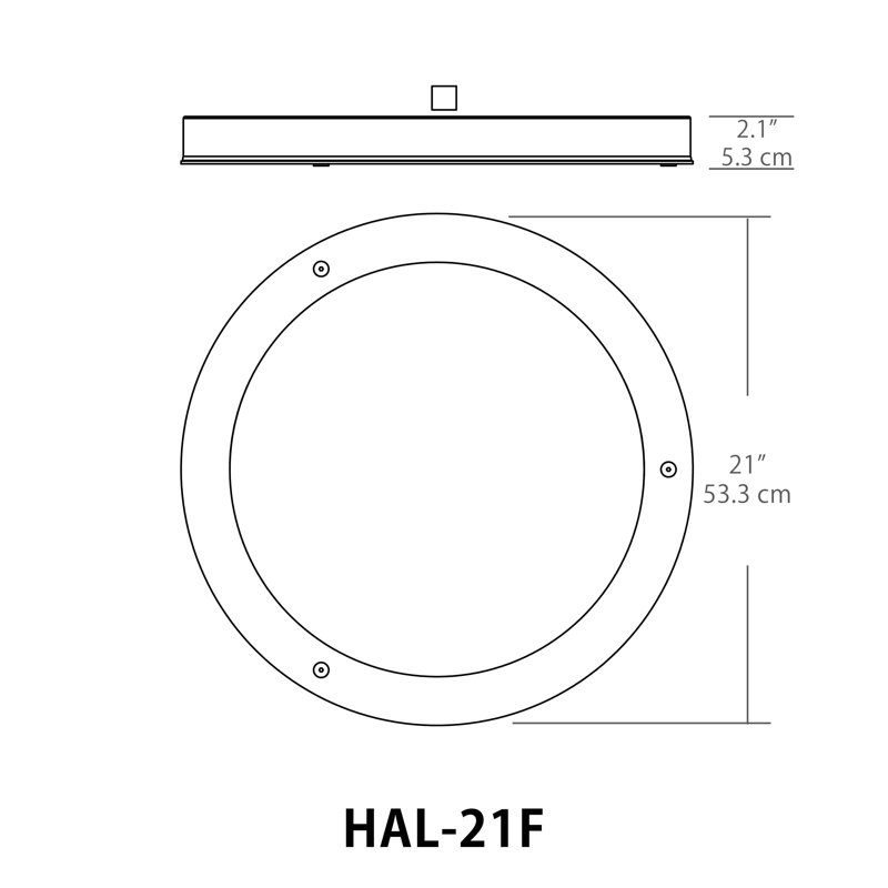 Halos Glass LED Flush Mount, 2.1" H x 21" W x 21" D