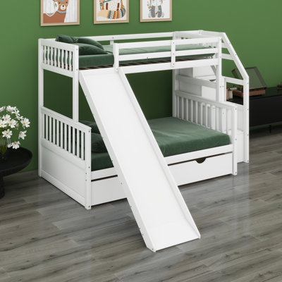 Blethyn Kids Twin Over Full Bunk Bed with Drawers
