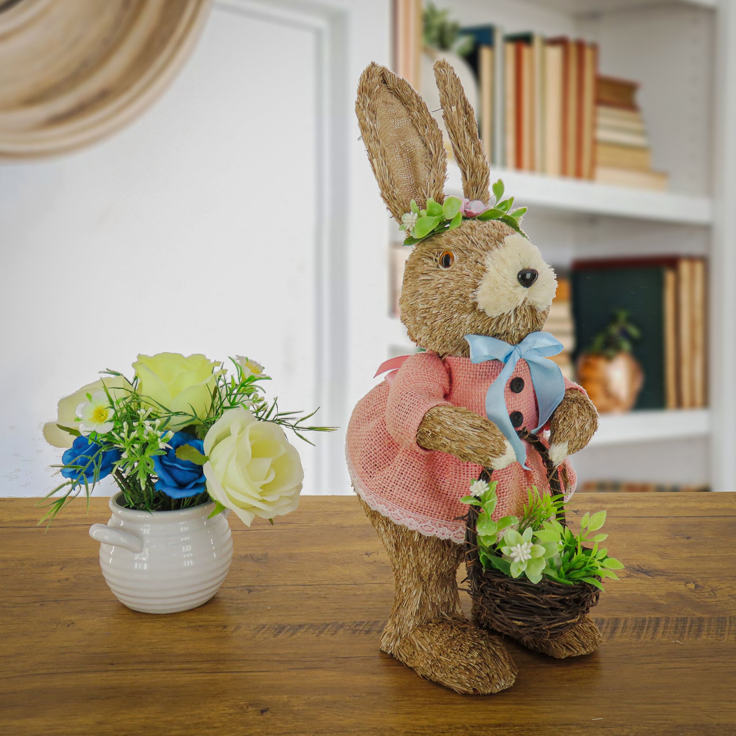 Northlight 17 Pink Floral Easter Bunny Rabbit Spring Figure