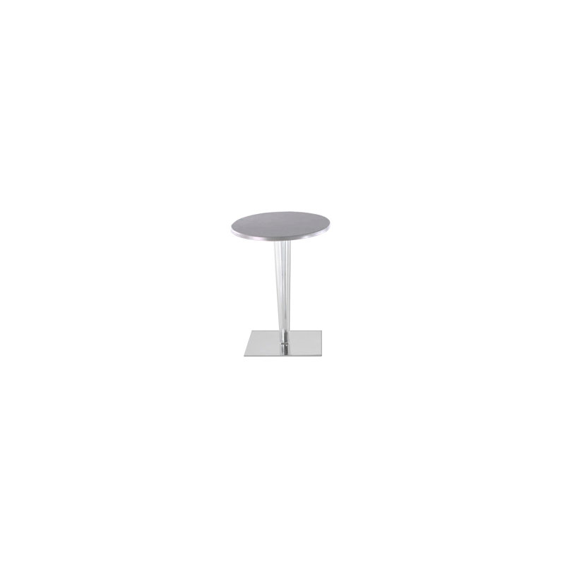 Table basse TopTop per Dr. Yes Quadrato, H 28,38 po x L 28 po x l 28 po, Mélamine aluminium, Chrome / Gris foncé