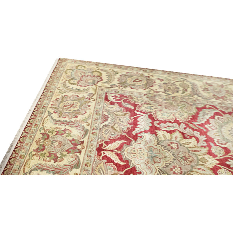 High-Quality Hand-Knotted Red And Gold Area Rug