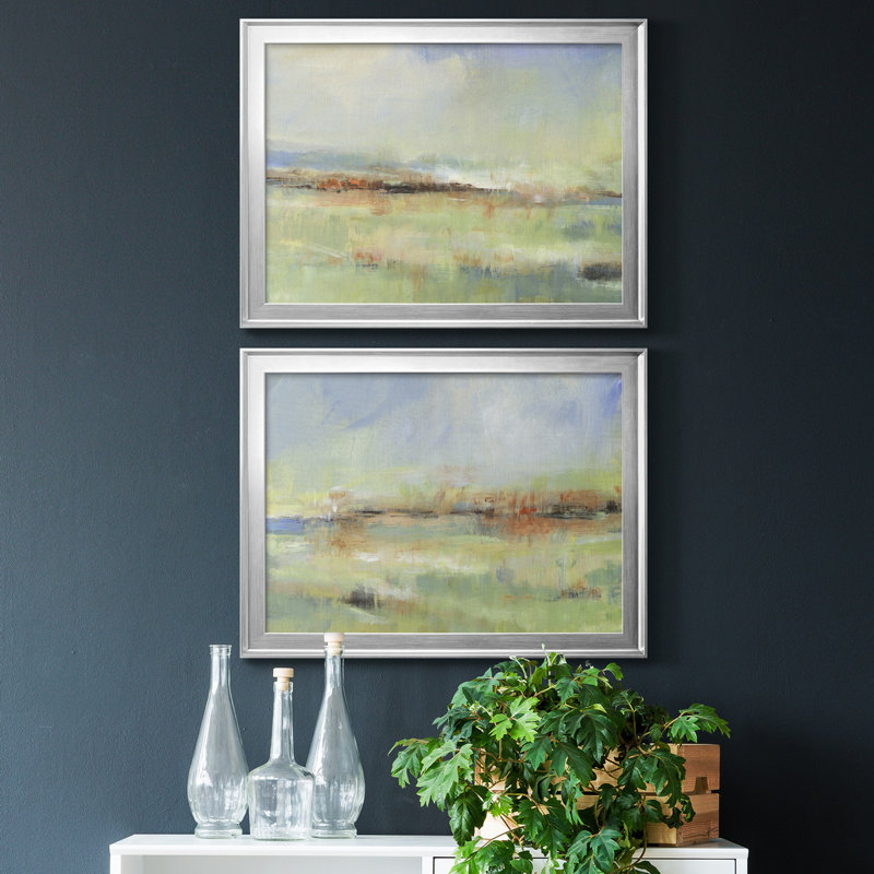 Obfuscate I - ensemble de 2 reproductions de cadres photo, H 42,5 po x l 61 po x P 1 po, Argent