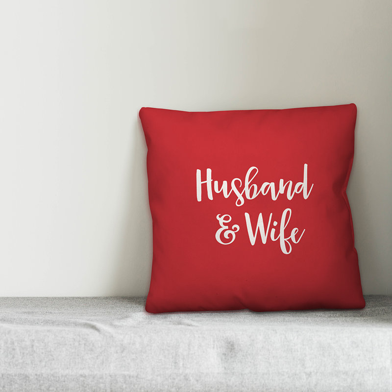  Coussin mari et femme, Coussin décoratif, Rouge / Blanc