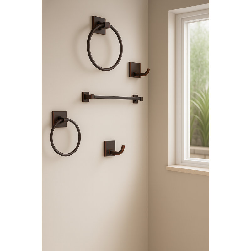 Juno Bath Accessory Set 4 Piece Hardware Finished in Rich Oil Rubbed Bronze
