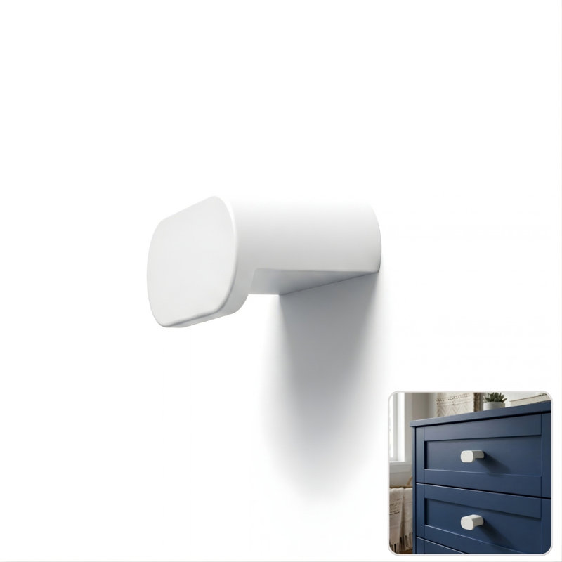 1.75" Oval Knob, Snow (White)