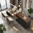 64.3-Inch To 114-Inch Extendable Kitchen Island, Featuring An Extendable And Adjustable L-Shaped Countertop, A Wine Cabinet, And 3 Storage Cabinets And Drawers
