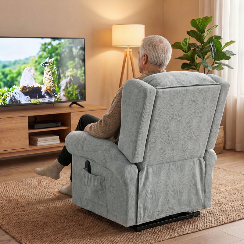 95 cm Wide Velvet Lift Assist Recliner