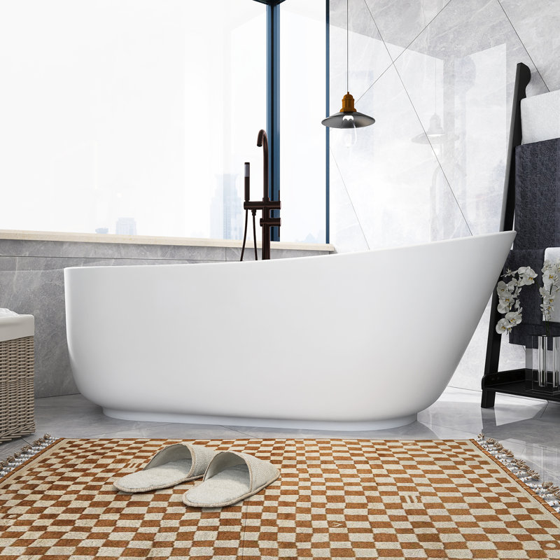 66.9'' x 31.5'' Soaking Solid Surface Bathtub