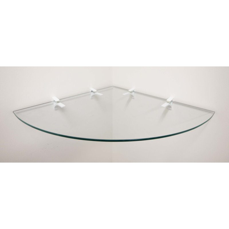 Glass Corner Shelf, White