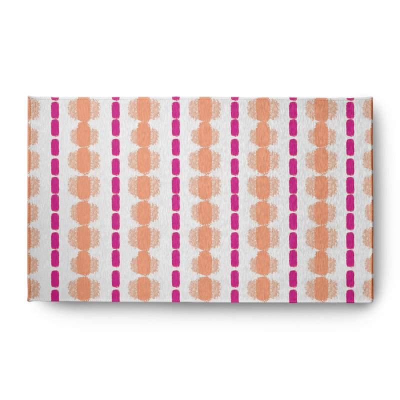 Tapis mauve / orange en chenille tissé à la machine Ludde, Rectangle 3 pi x 5 pi