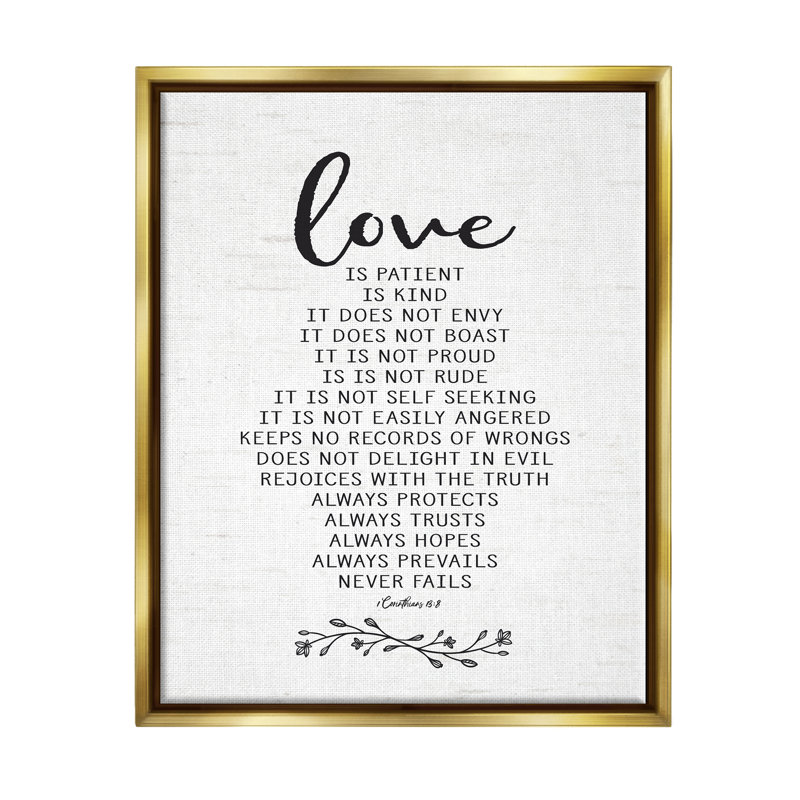 «Love Is Spiritual Quote» par Lettered and Lined - cadre texturé sur toile, 21" H x 17" W x 1.7" D