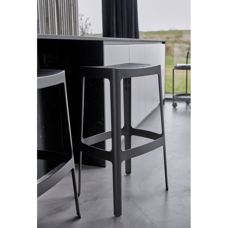 Cut Patio Bar Stool, Black