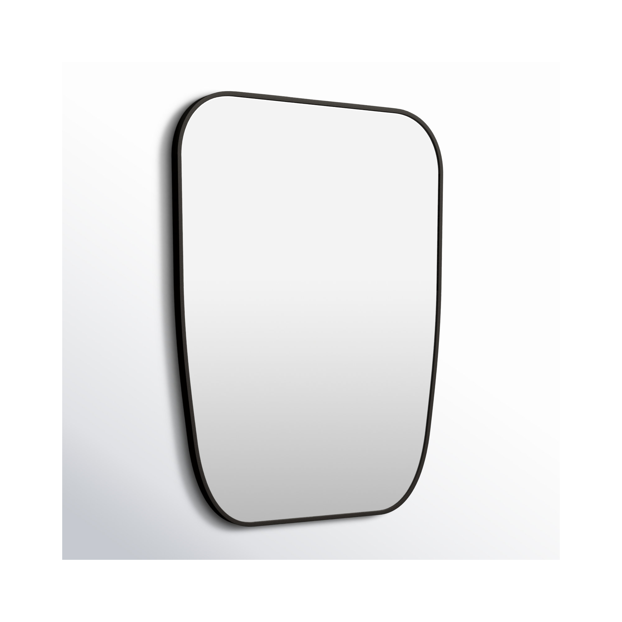 Sirona Metal Asymmetrical Wall Mirror, Black