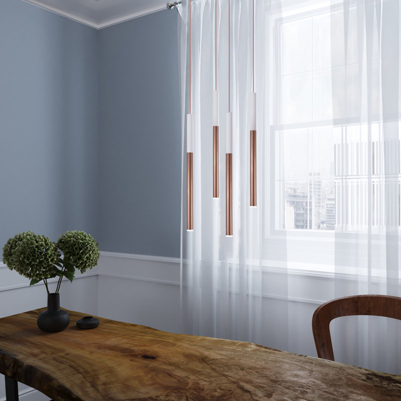 Baileyton 4 - Light Cluster Pendant, White Top / Brushed Copper