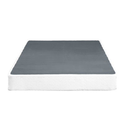 Base de matelas très grand avec structure en métal noir et tissu texturé, support à 12 lattes, hauteur de 8,5 po, technique d'installation facile