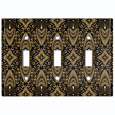 Patterned 3 - Gang Toggle Light Switch Standard Wall Plate