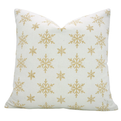 Fabdivine Vintage Handmade Ligte Brown Flower Print Throw Pillow Cover- Sparkle