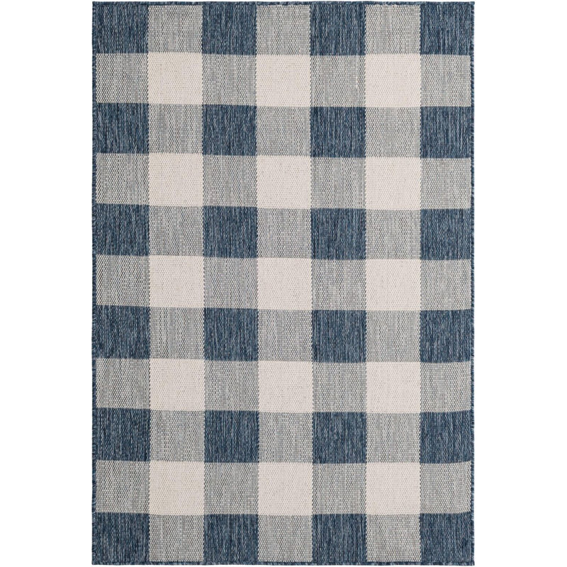 Tapis intérieur / extérieur bleu Borland, Rectangle 4 pi 1 po x 6 pi 1 po