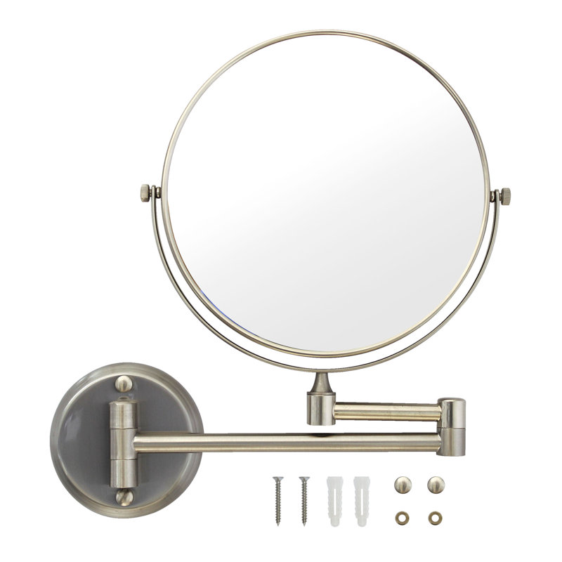 Zora Metal Wall Mirror, Satin Nickel